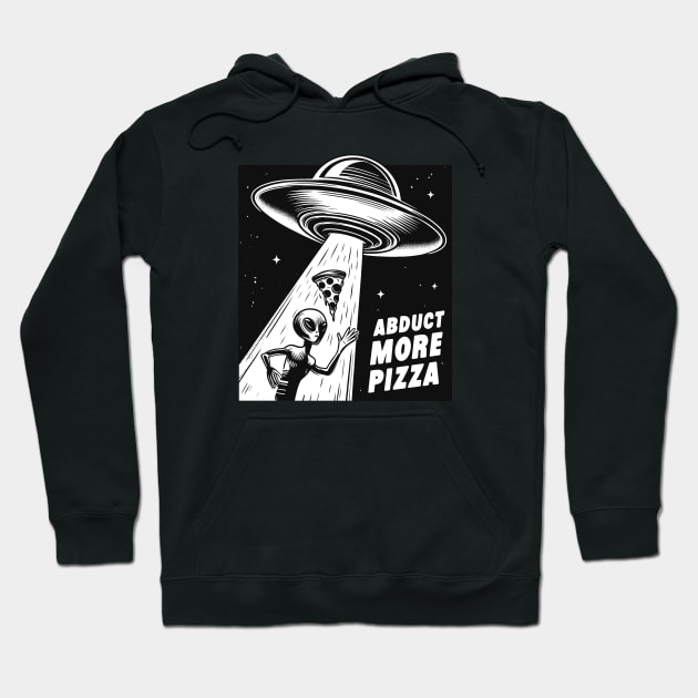 Aliens Abduct More Pizza For UFO Space Party Hoodie by SubtleSplit